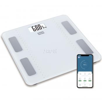 Smart Body Fat Analyser| Bluetooth Enabled with Smart App  (180kg, White)